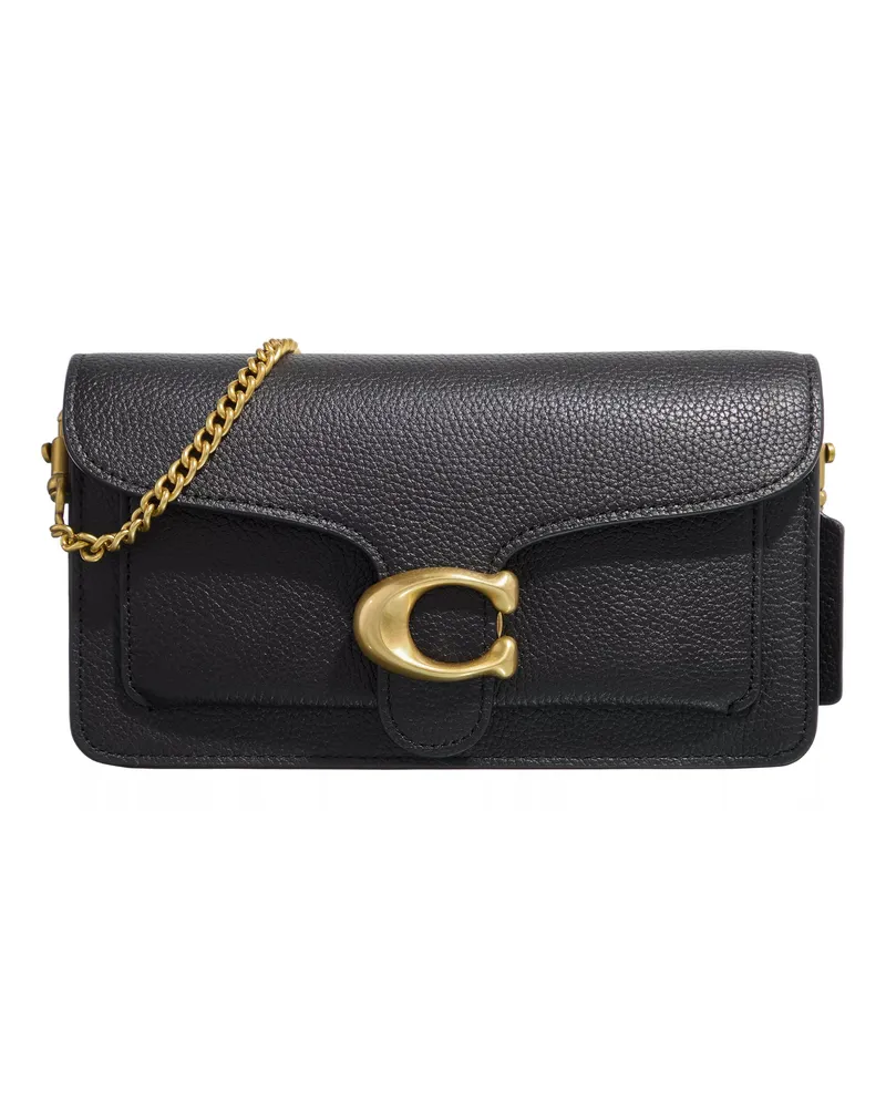 Coach Crossbody Bags Polished Pebble Leather Tabby Chain Clutch Schwarz