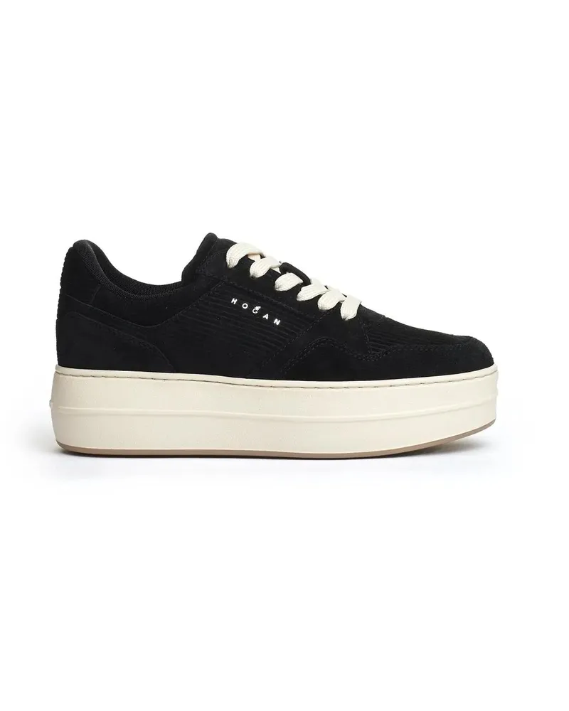Hogan Low-Top Sneaker Skyscaper Suede Print Velvet Black schwarz Schwarz