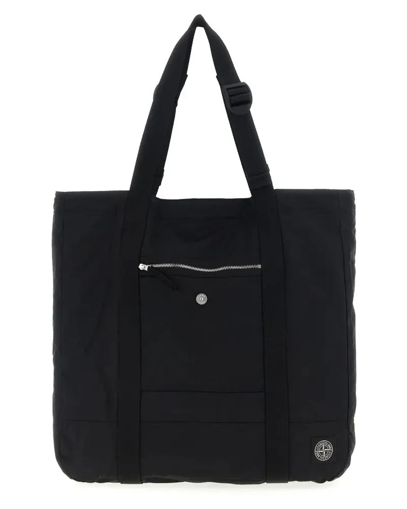 Stone Island Shopper & Totes Logo Patch Shopping Bag schwarz Schwarz