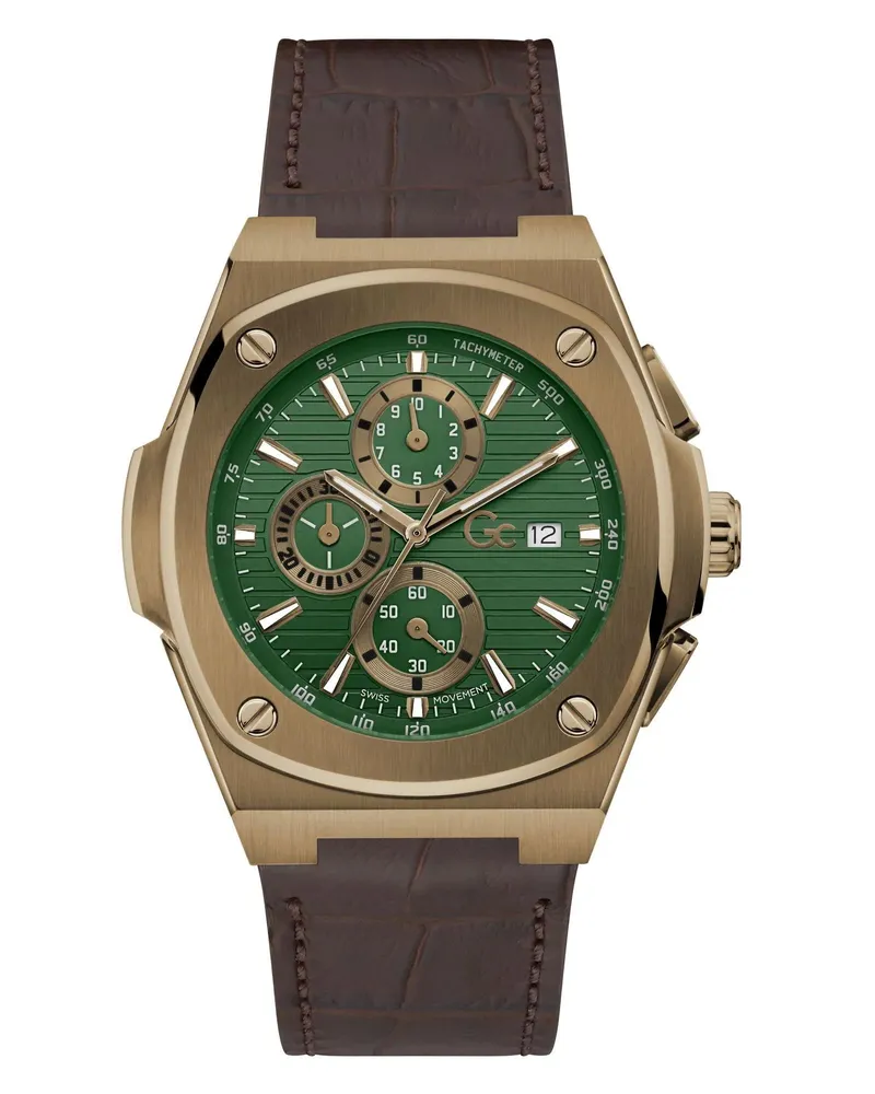 Gc Uhren Quarz-Chronographenuhr  Coussin Shape brown Braun