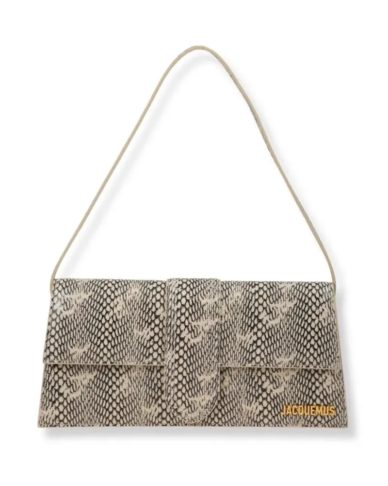 Jacquemus Hobo Bags Le Bambino Long Python-Effect Bag beige Beige