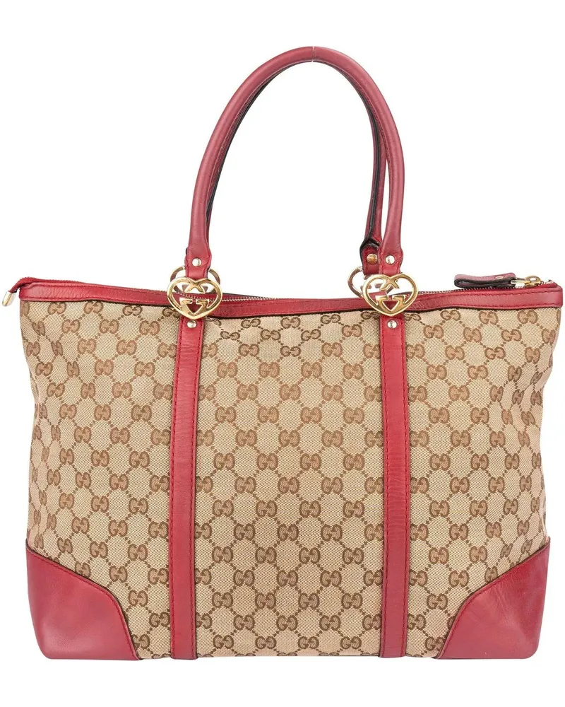 Gucci Crossbody Bags  GG Monogram Twin Heart Handbag braun Braun