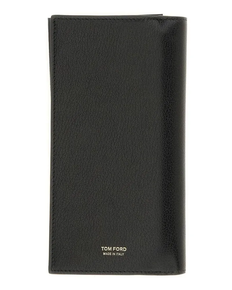 Tom Ford Portemonnaie Vertical Leather Wallet schwarz Schwarz
