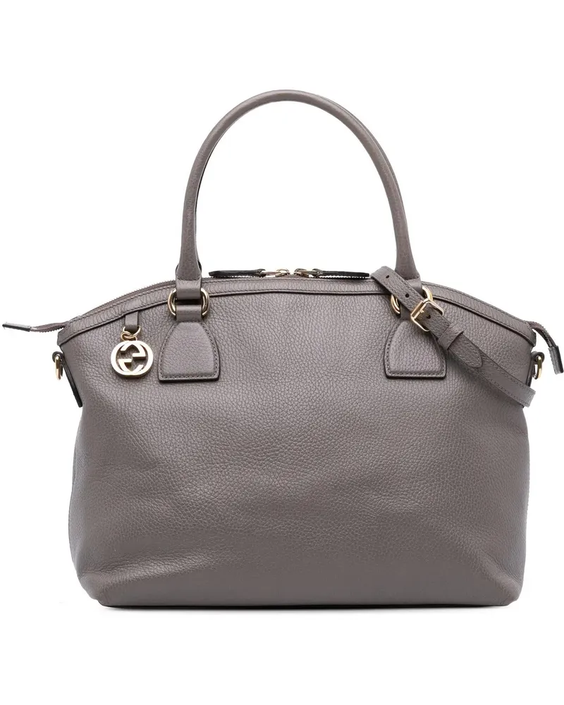 Gucci Hobo Bags Medium Leather GG Charm Dome Satchel grau Grau