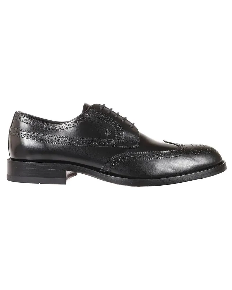TOD'S Classic Leather Brogue Shoes With Polished Finish schwarz Schwarz