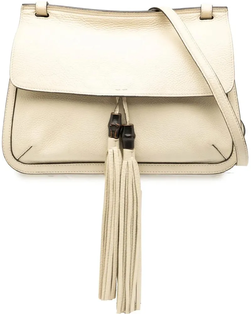 Gucci Hobo Bags Medium Leather Bamboo Daily Crossbody weiß Weiß