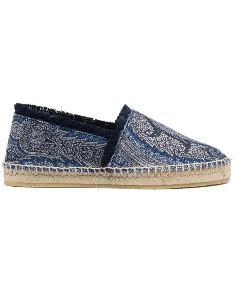 Etro Paisley Pattern Espadrilles With Jute Sole blau Blau