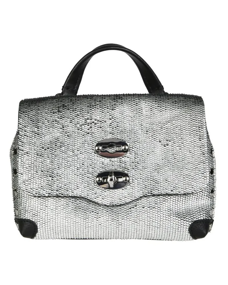 Zanellato Hobo Bags Compact Structured Handbag With Top Handle And Fla silberfarben Silber