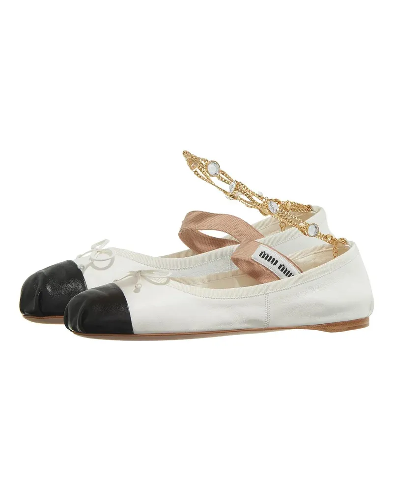 Miu Miu Loafer Ballet Flat With Anklet schwarz Schwarz