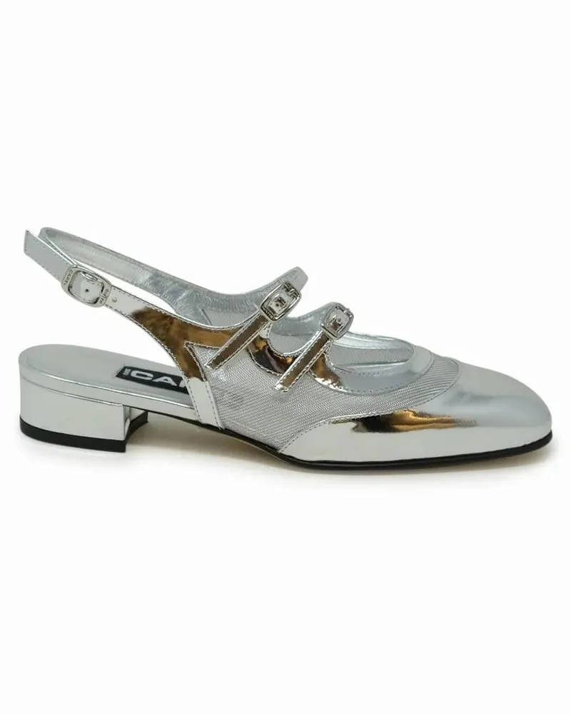Carel Hohe Schuhe Pechenight Silver Leather Ballet Pumps silberfarben 