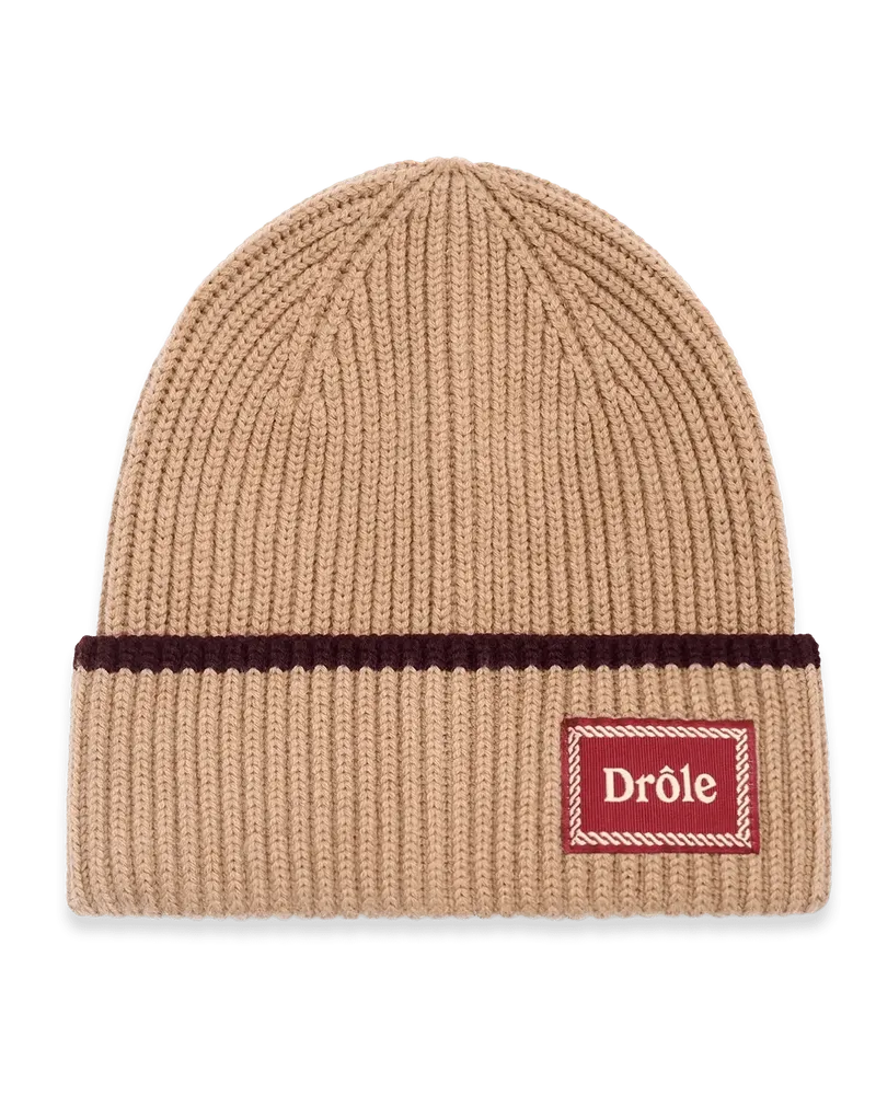 Drôle de Monsieur Caps & Mützen Beanie aus Merinowolle beige Beige