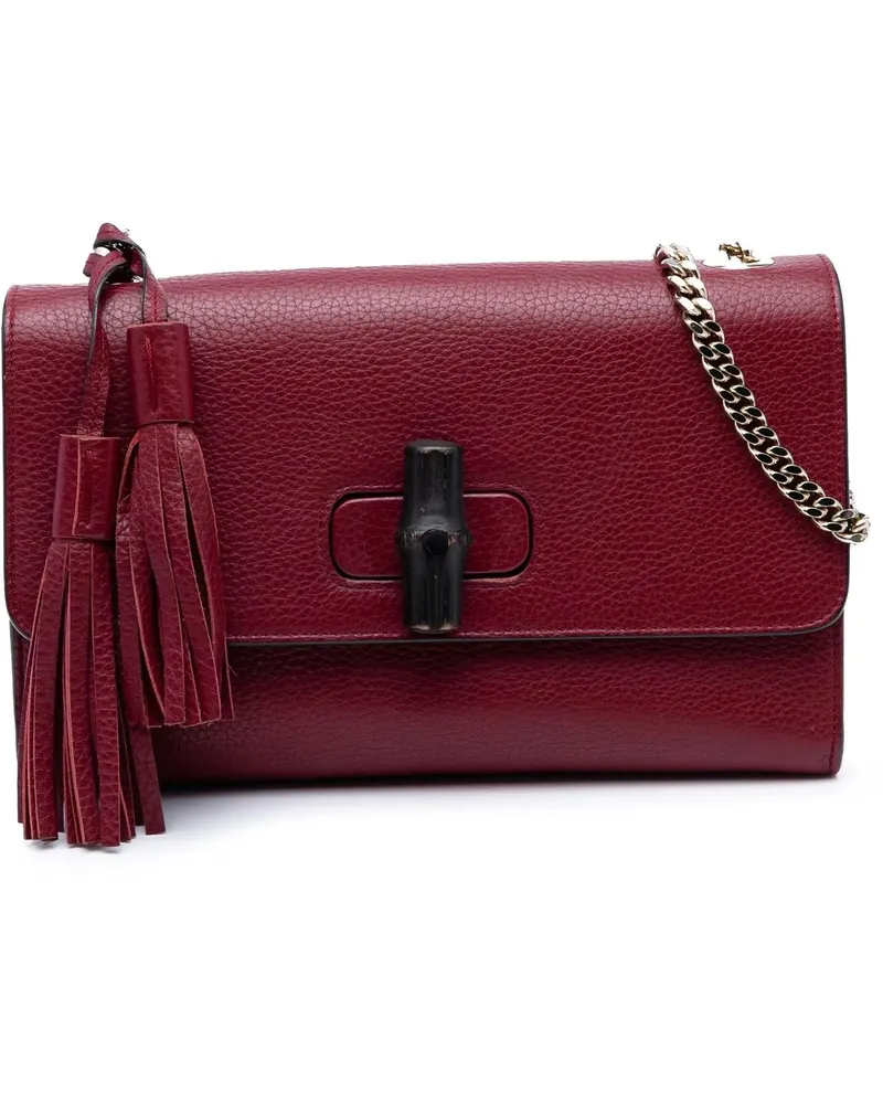 Gucci Hobo Bags Medium Leather Miss Bamboo Crossbody rot Rot
