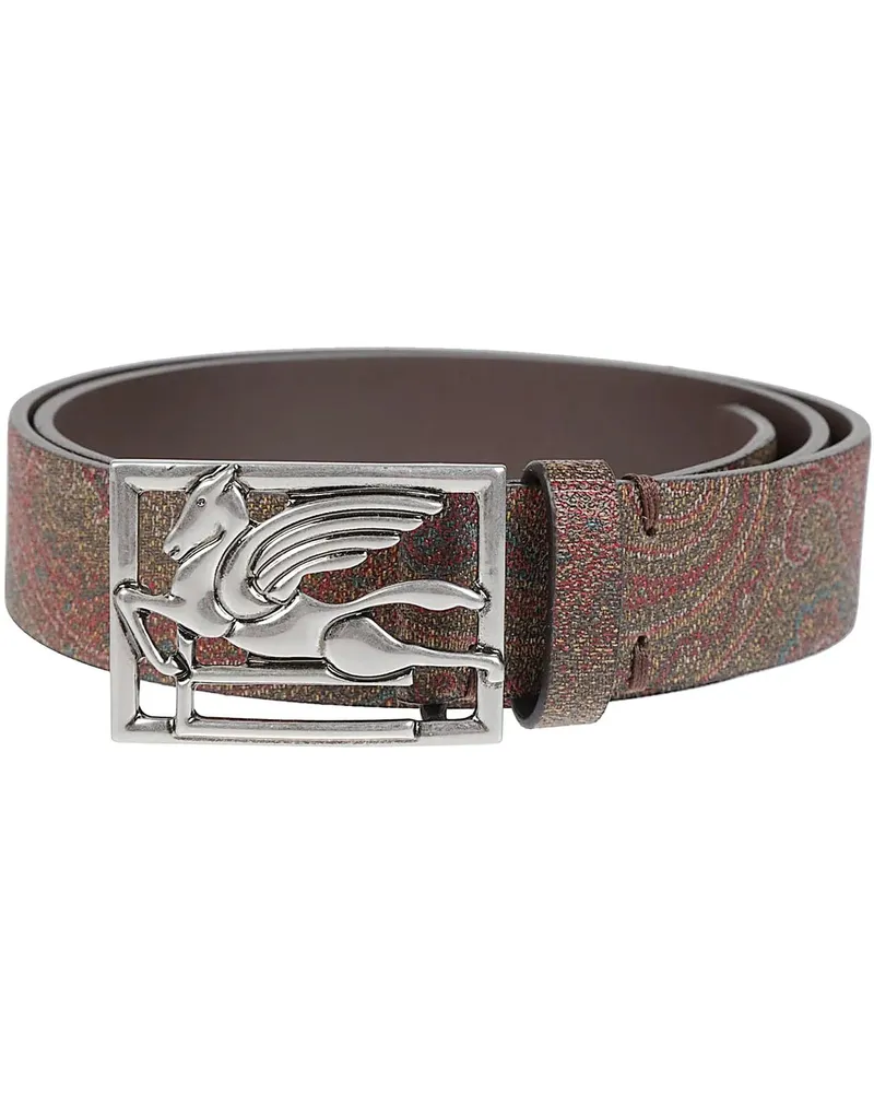 Etro Gürtel Arnica Logo Belt Brown braun Braun