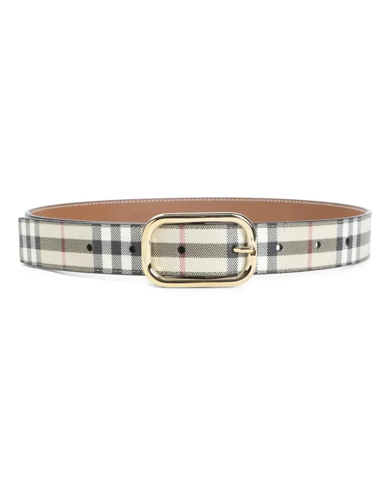 Burberry Gürtel Check Archive Beige Polyurethane Belt grau Grau