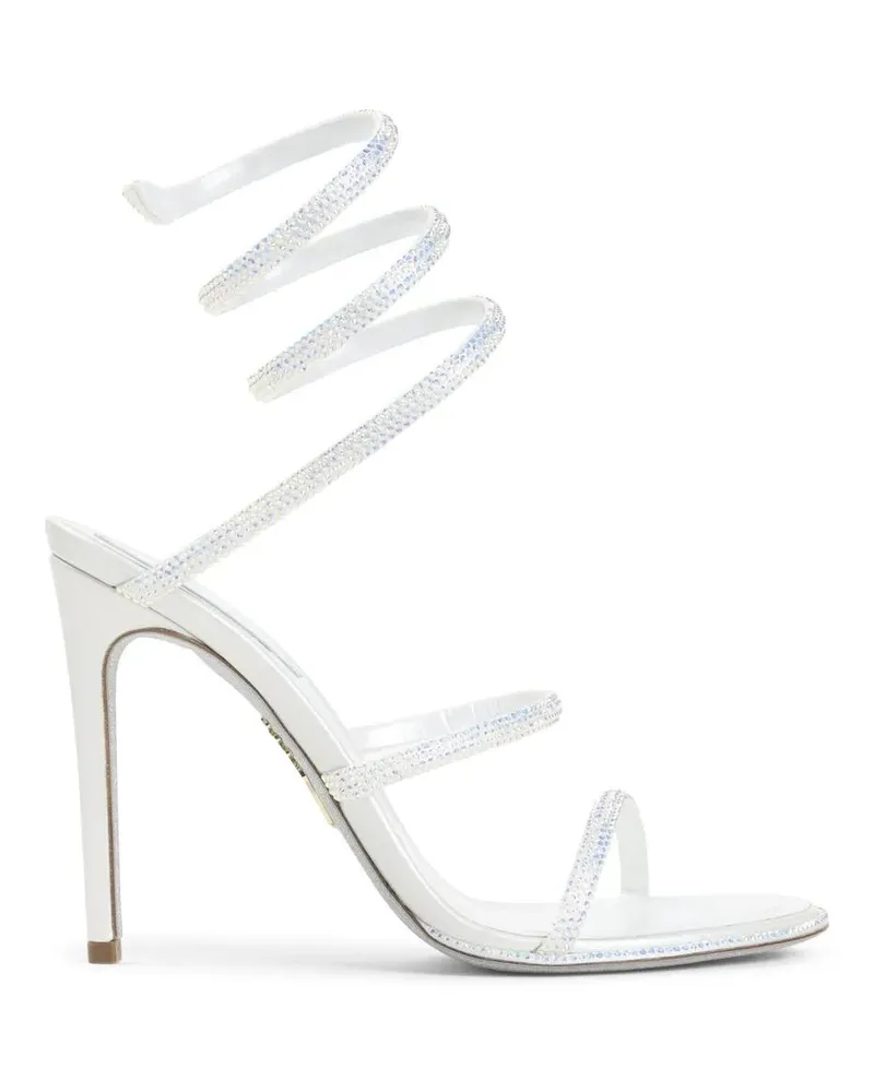 René Caovilla Sandalen High-Heeled Sandals With Spiral Ankle Strap And St weiß Weiß