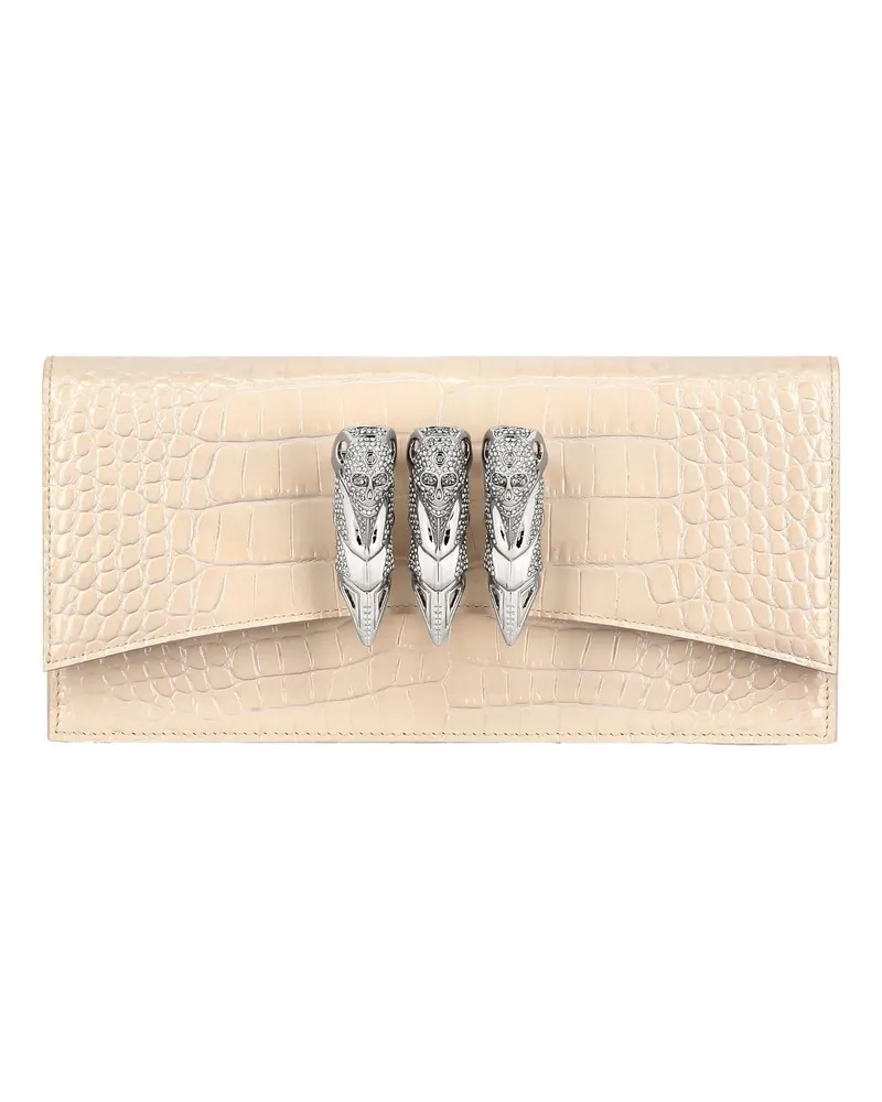 Philipp Plein Crossbody Bags Henkel Tasche Gothic Plein Crocco Print beige Beige