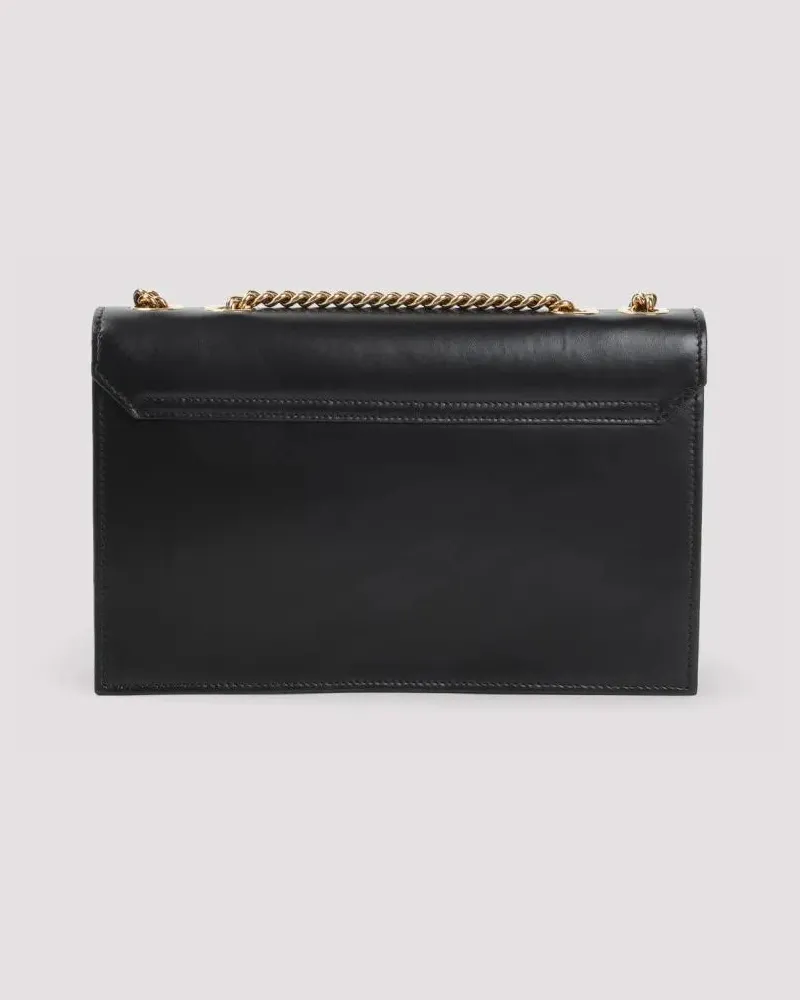 Roberto Cavalli Hobo Bags Black Leather Shoulder Bag With Gold-Tone Hardware schwarz Schwarz