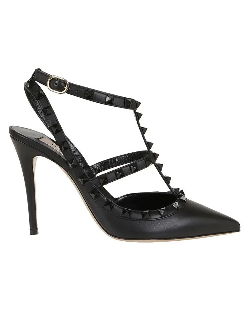 Valentino Garavani Hohe Schuhe Black Smooth Calfskin Rockstud Décolleté schwarz Schwarz