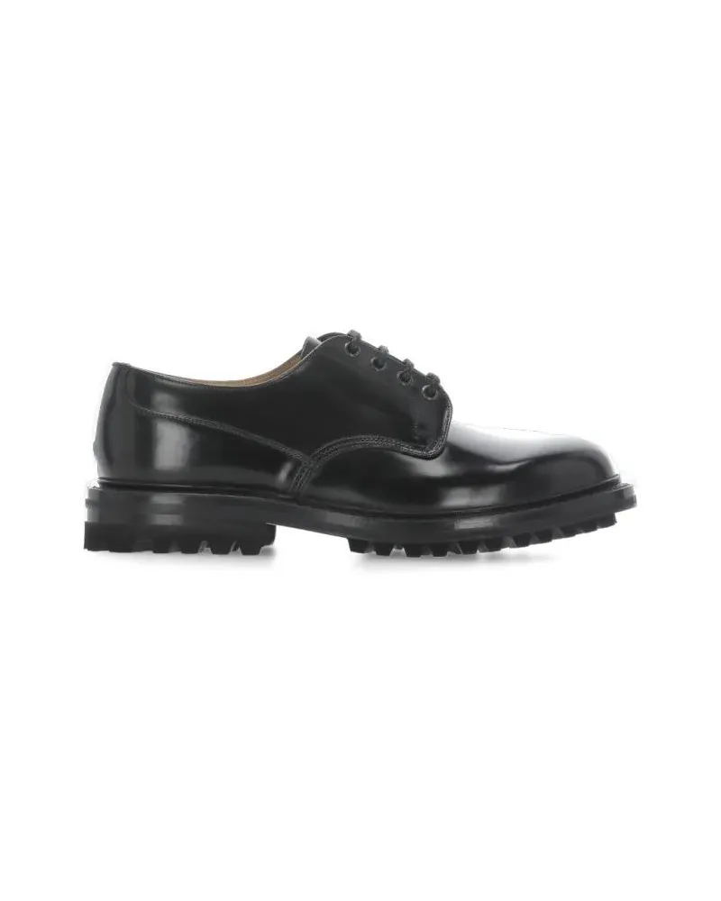 Church's Polished Black Leather Lace-Up Shoes schwarz Schwarz