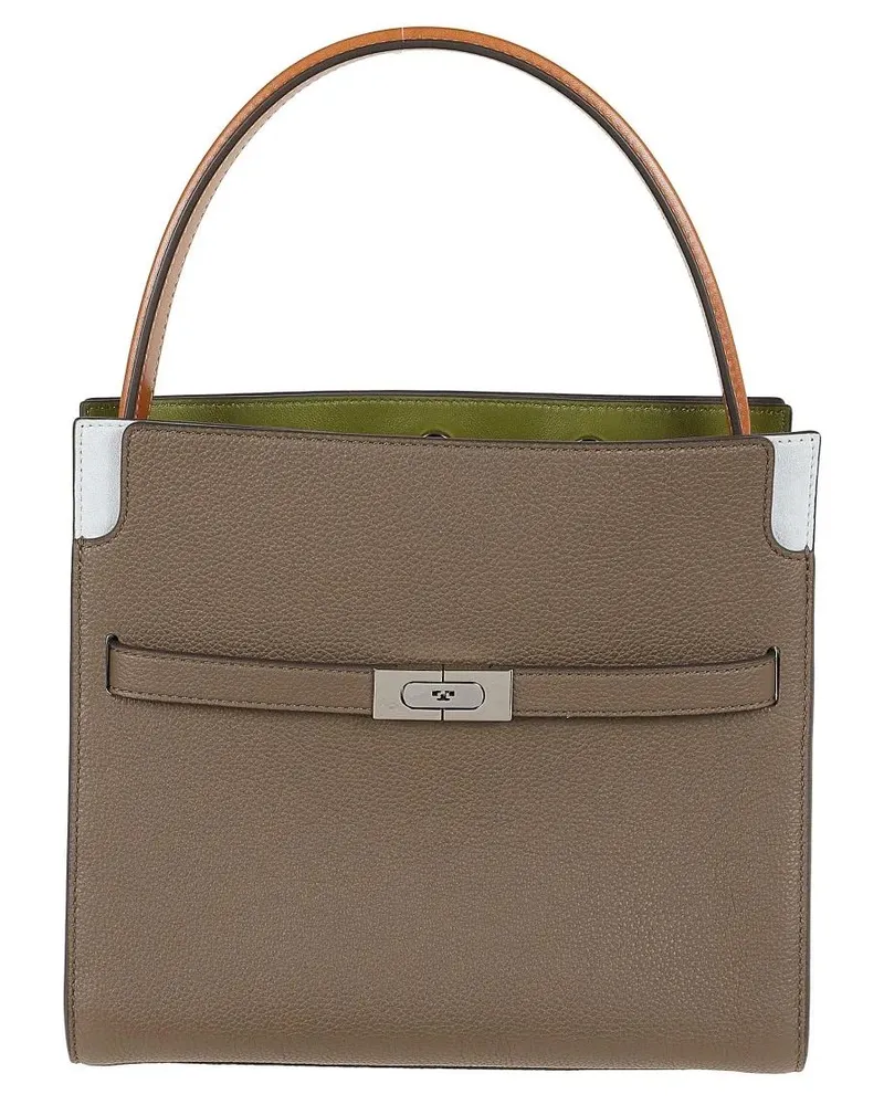 Tory Burch Hobo Bags Lee Radziwill Pebbled Color-Block Small Double Bag grün Grün