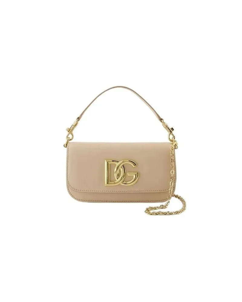 Dolce & Gabbana Shopper Shoulder Bag 3.5 - Leather - Beige Beige