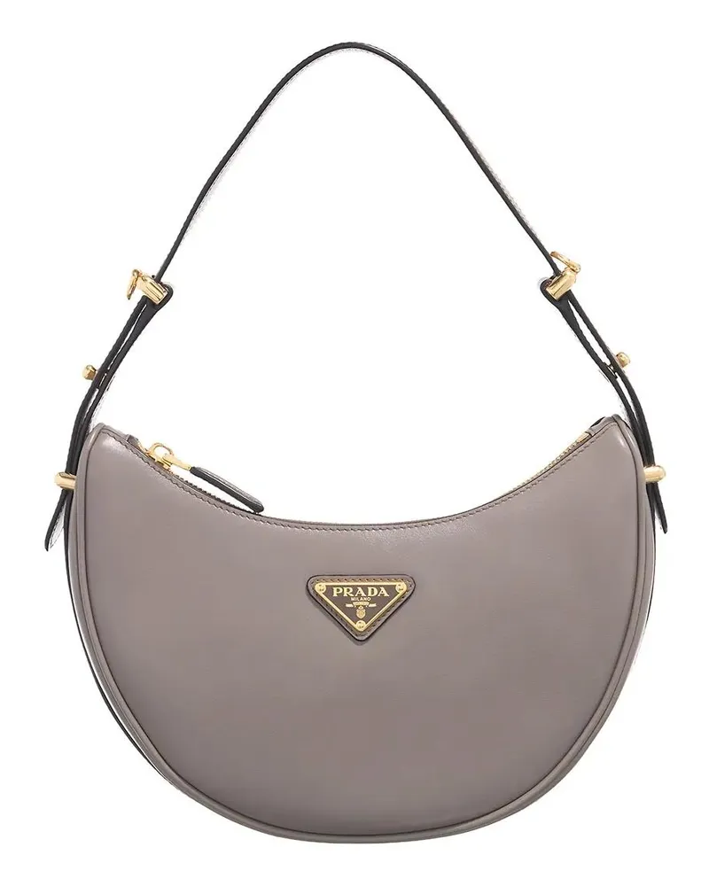 Prada Hobo Bags Arqué Half-Moon Medium grau Grau