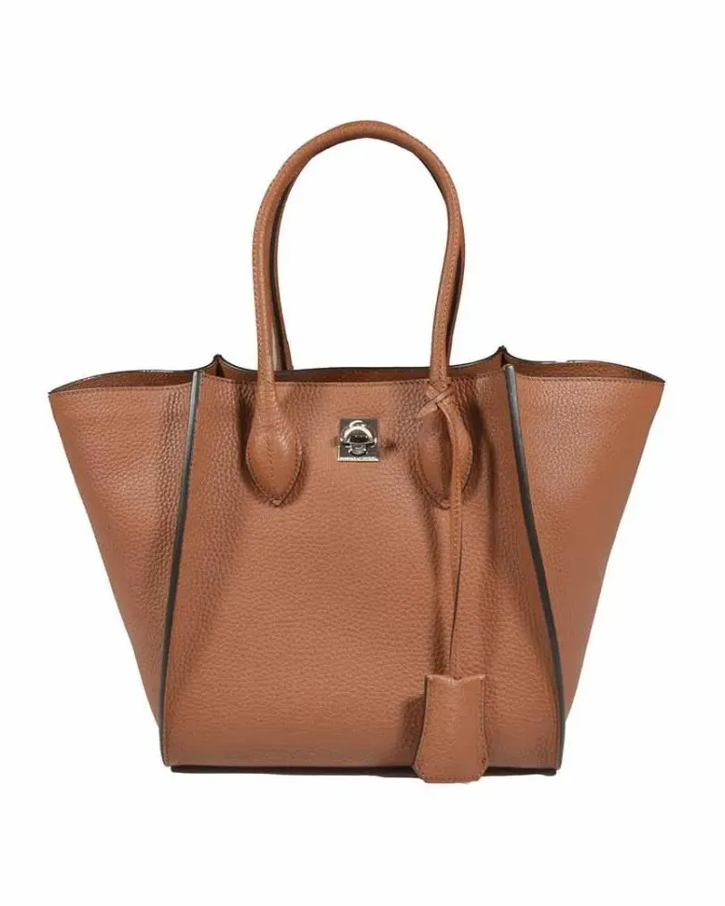 Ermanno Scervino Shopper & Totes Maggie Medium Shopping Bag In Camel Leather braun Braun