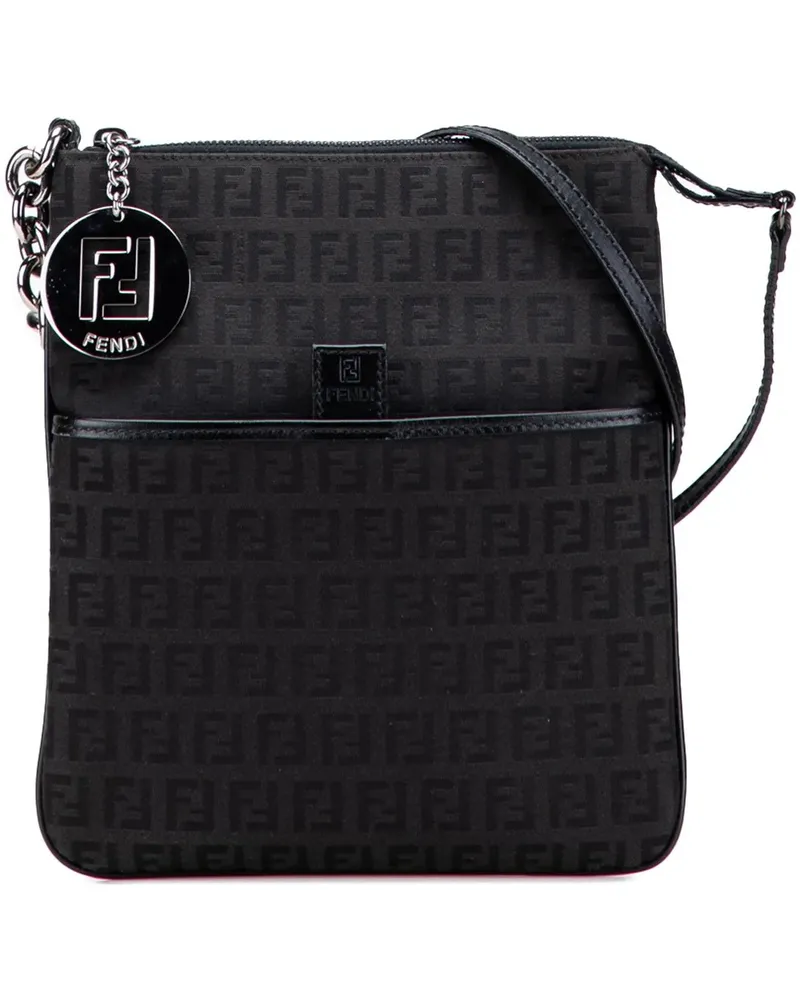 Fendi Hobo Bags Zucchino Canvas Crossbody schwarz Schwarz