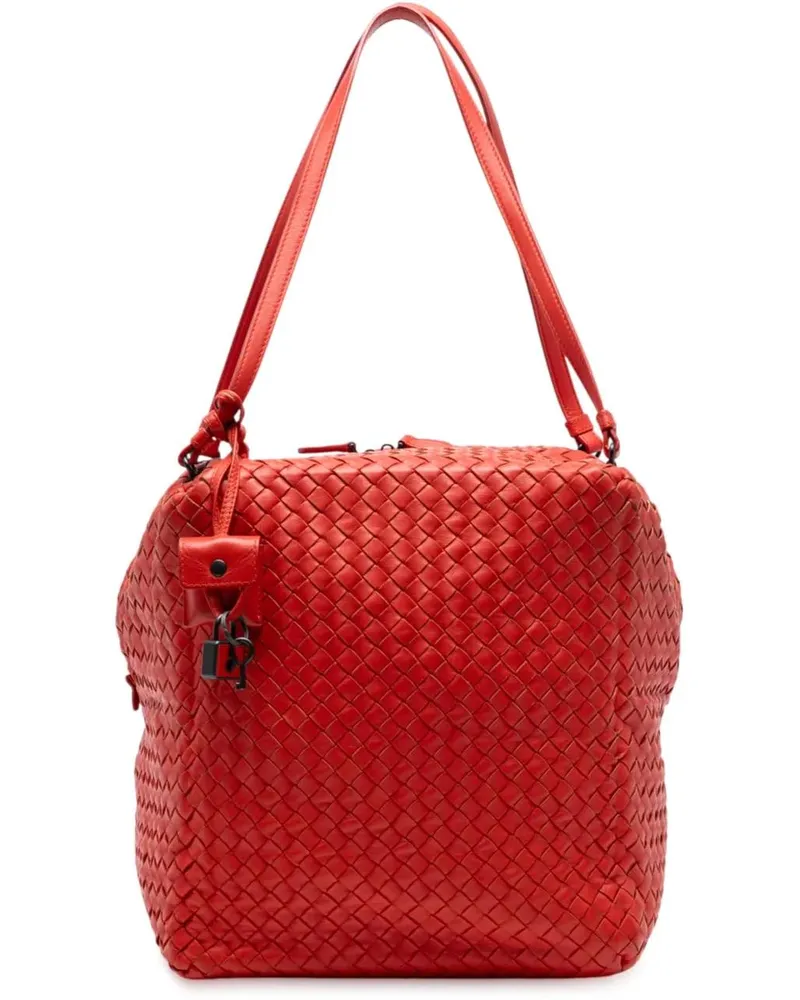 Bottega Veneta Hobo Bags Nappa Intrecciato Cube Shoulder Bag rot Rot