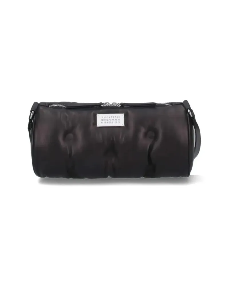 Maison Margiela Hobo Bags Black Nappa Leather "Glam Slam" Shoulder Bag schwarz Schwarz