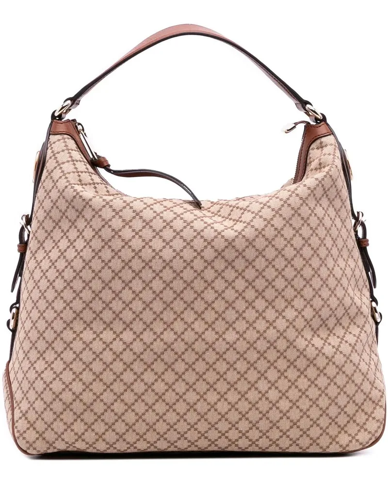 Gucci Hobo Bags Diamante Canvas Village Double G Shoulder Bag braun Braun