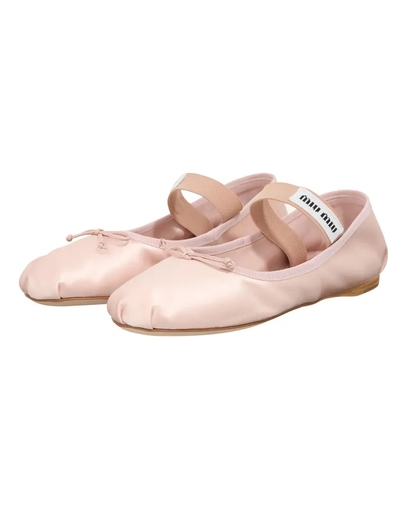 Miu Miu Loafers & Ballerinas Satin Ballet Flats Gold