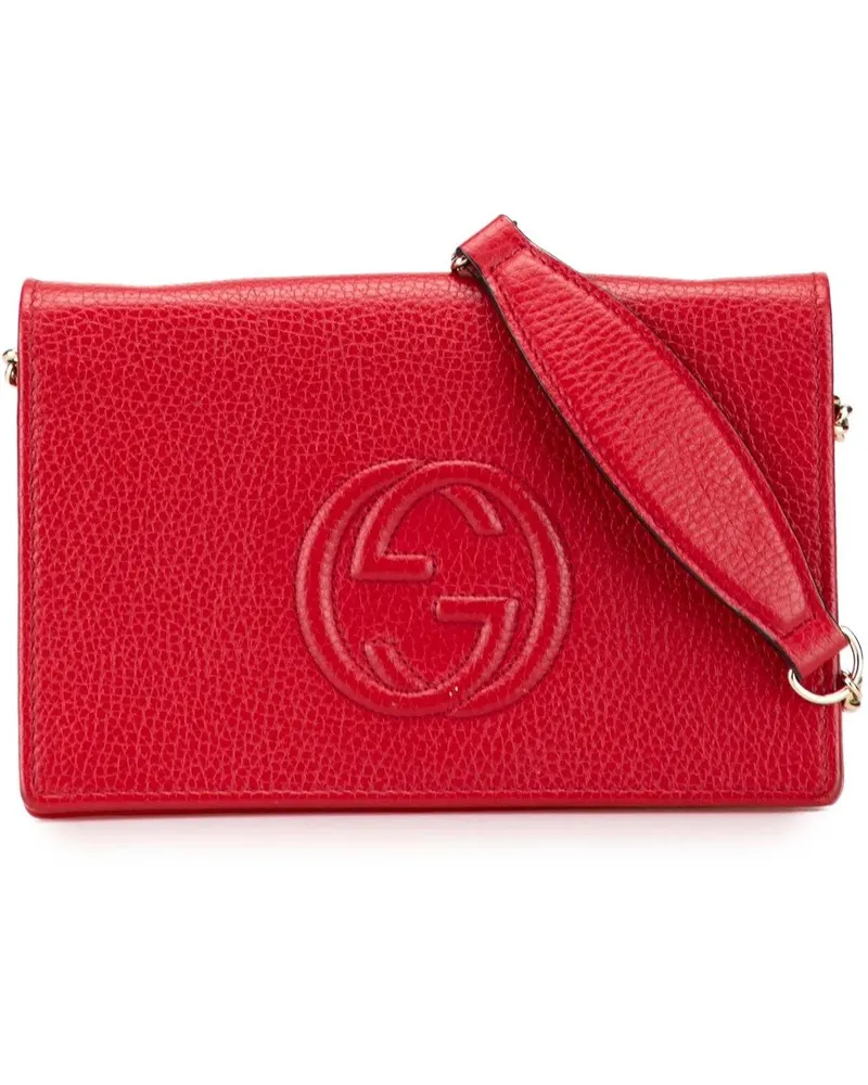 Gucci Hobo Bags Leather Soho Wallet on Chain rot Rot