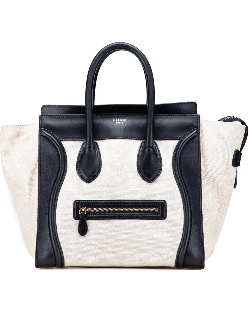 Celine Shopper Mini Canvas Tricolor Luggage Tote braun Braun