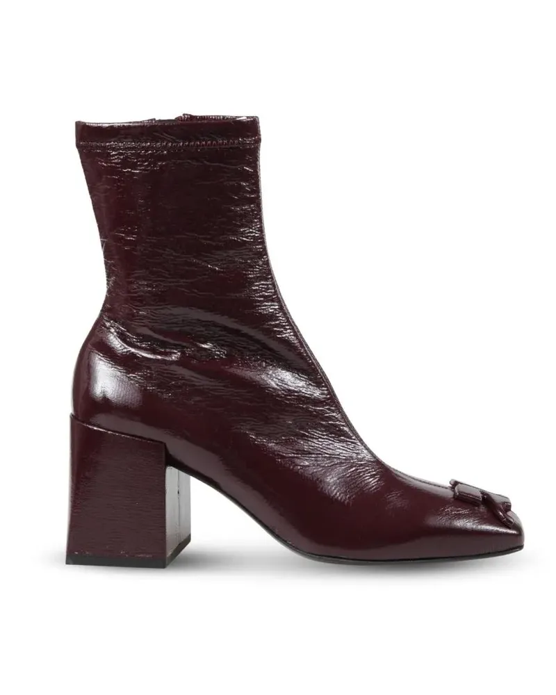 Courrèges Stiefel Patent Block-Heel Ankle Boots rot Rot