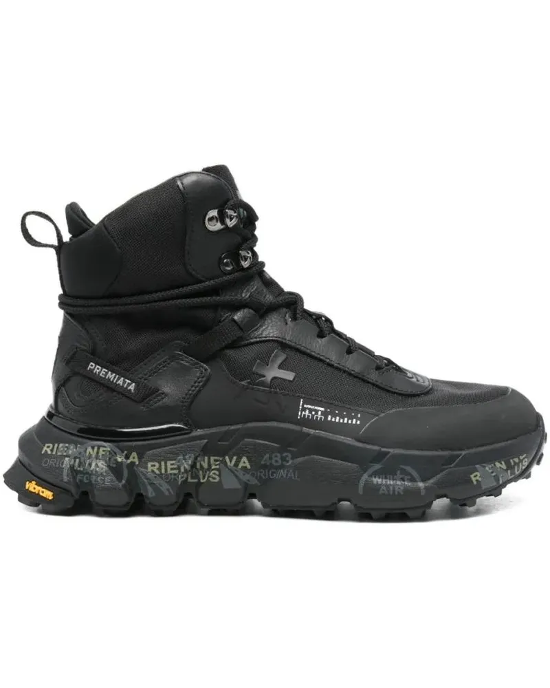 Premiata Low-Top Sneaker High-Top Sneakers With Sole And Textured Accents schwarz Schwarz