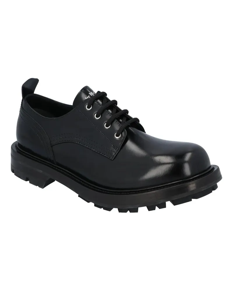 Alexander McQueen Low-Top Sneaker Ridged Sole Lace-Up 'Black' schwarz Schwarz