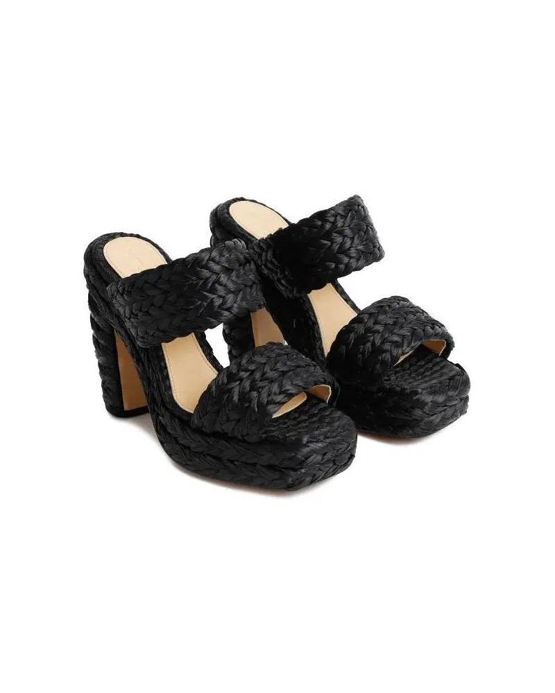 Bottega Veneta Sandalen Black Raffia Sandals schwarz Schwarz
