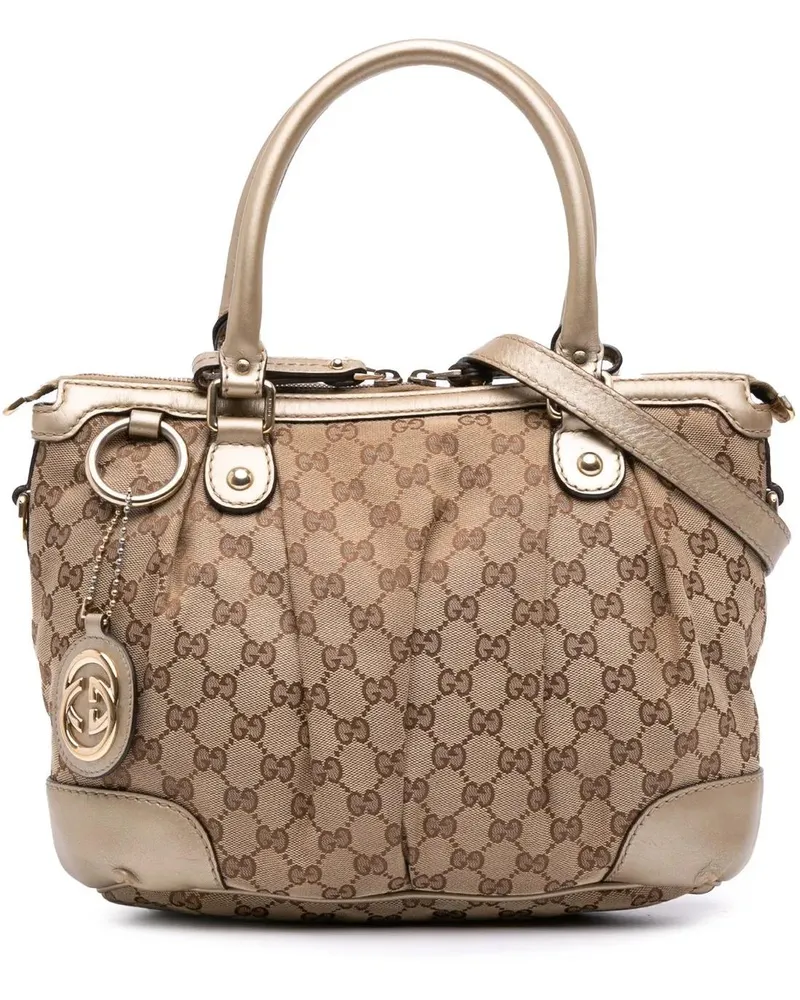 Gucci Hobo Bags GG Canvas Sukey Satchel braun Braun