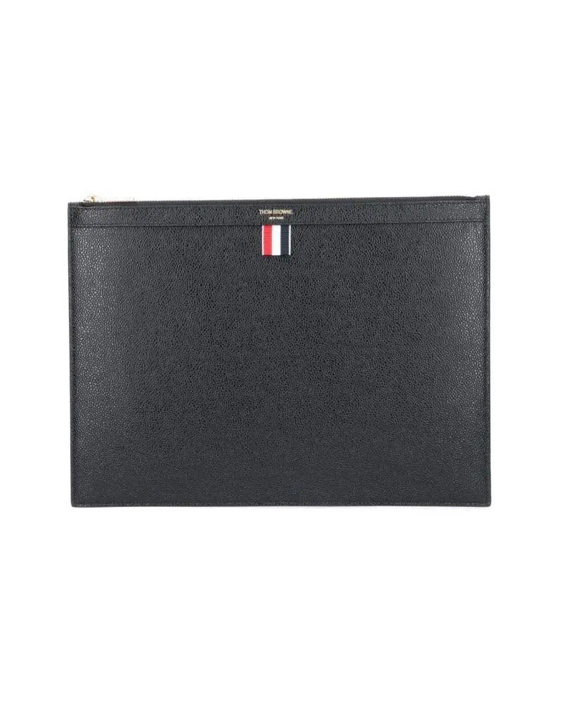 Thom Browne Crossbody Bags "Pebble Grain" Pouch – Black schwarz Schwarz