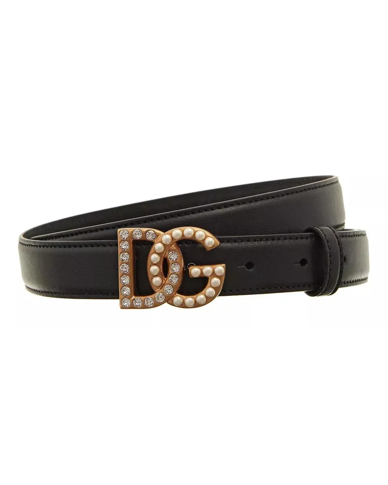Dolce & Gabbana Gürtel Logo Belt schwarz Schwarz