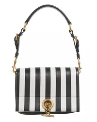 Moschino Pochettes Stripes-Metal Toggle Shoulder Bag Schwarz