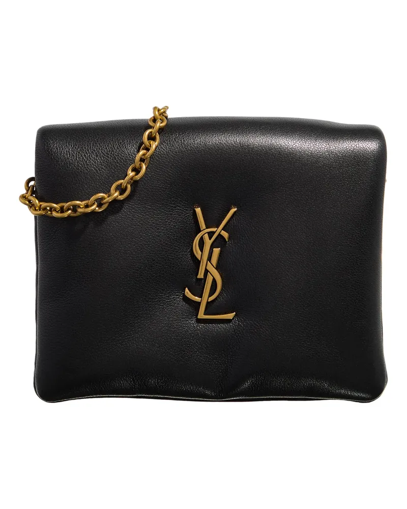 Saint Laurent Portemonnaie Calypso Logo Plaque Padded Wallet Schwarz