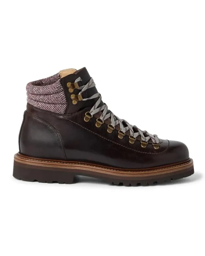 Brunello Cucinelli Stiefel Calf Leather Ankle Boots schwarz Schwarz