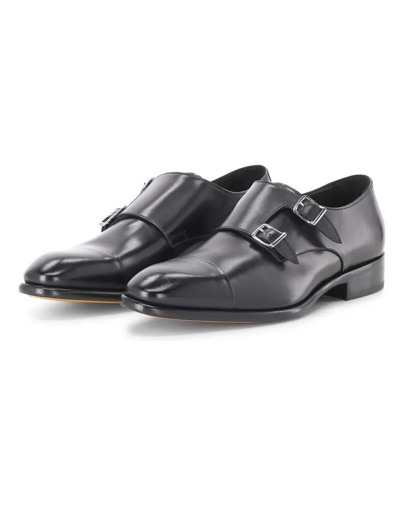 Doucal´s Low-Top Sneaker Monkstrap aus Glattleder schwarz Schwarz