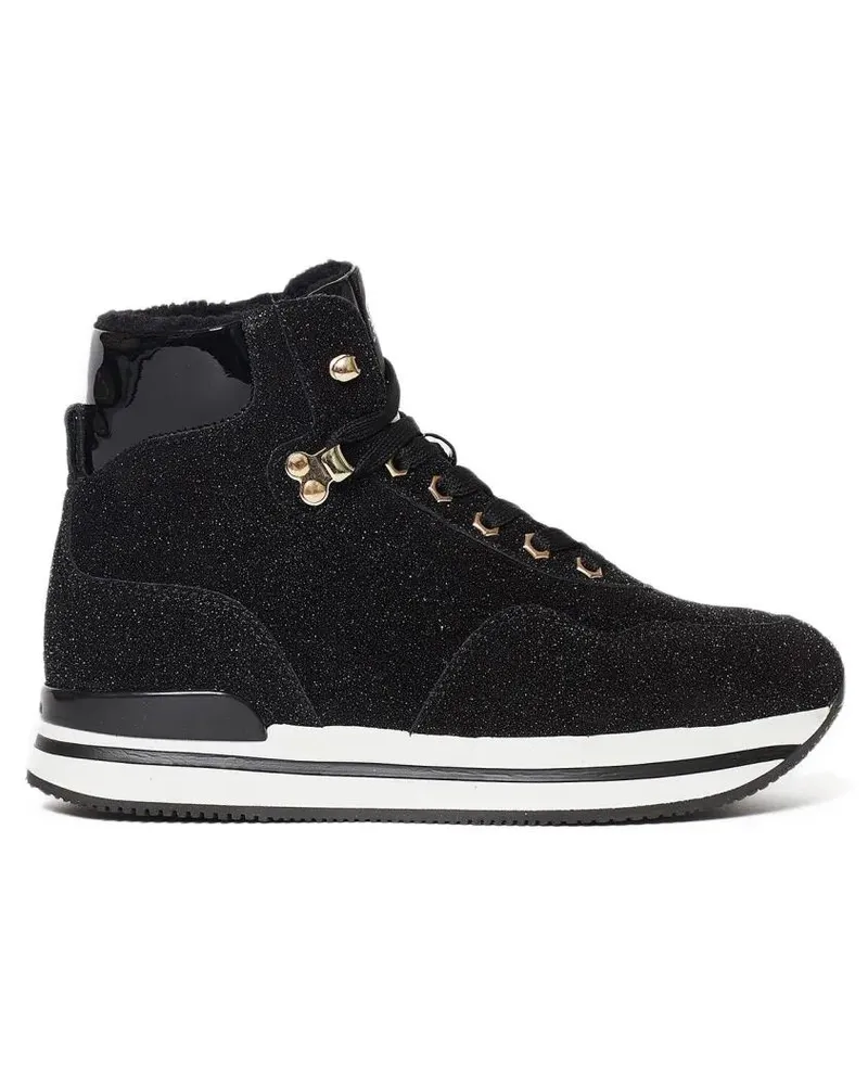 Hogan Low-Top Sneaker Black Suede And Lurex Sneakers schwarz Schwarz