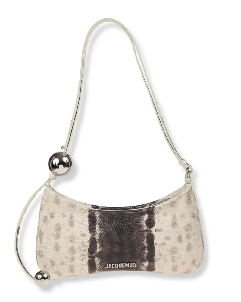 Jacquemus Hobo Bags Le Bisou Perle Snake-Effect Shoulder Bag beige Beige
