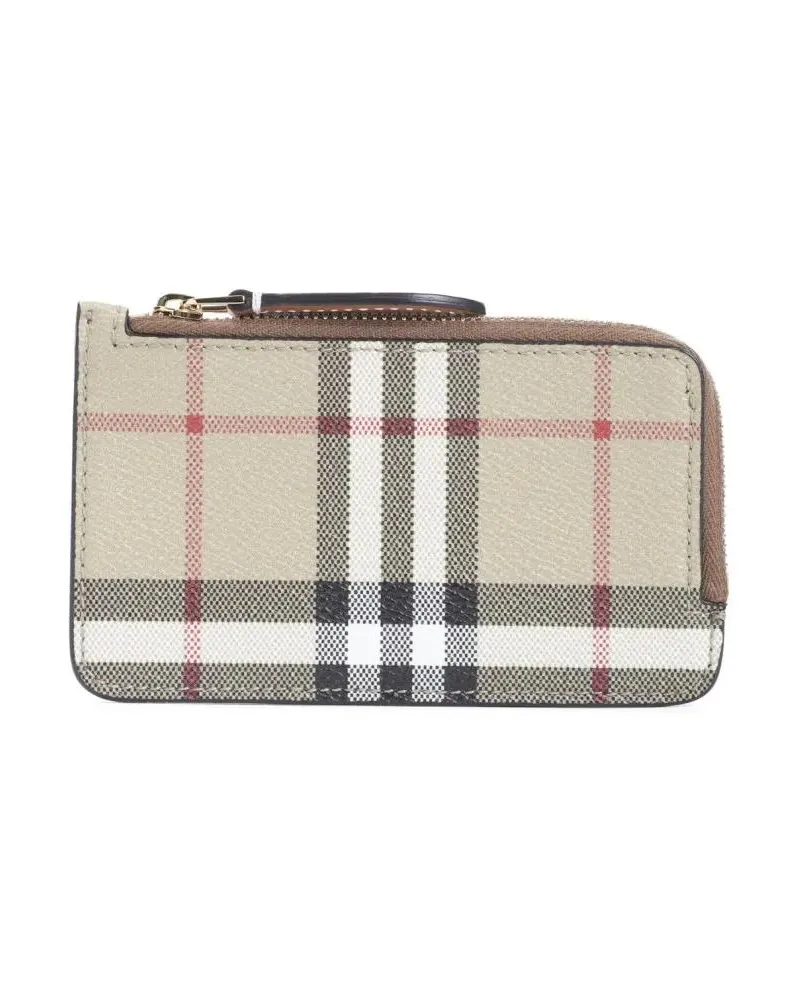 Burberry Portemonnaies Somerset Zip Brown Polyurethane Credit Card Case beige Beige