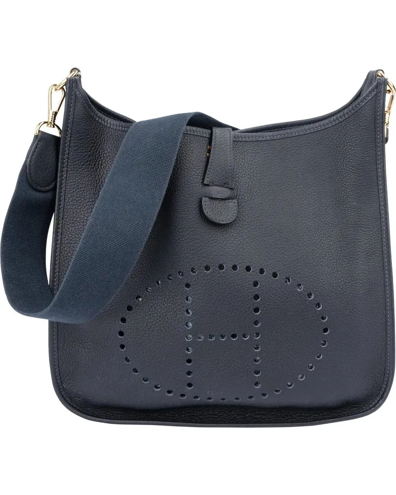 Hermès Crossbody Bags Hermes Bleu Clemence Leather Evelyne GM Crossbody blau Blau