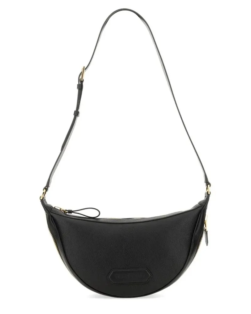 Tom Ford Hobo Bags Crescent Leather Bag schwarz Schwarz